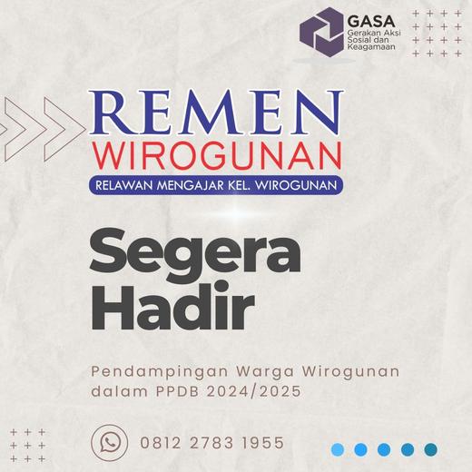 GASA Wirogunan: Aksi REMEN Kembali Dampingi Warga dalam Pendaftaran Sekolah SMP/SMA/SMK