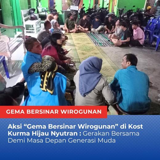 Aksi 'Gema Bersinar Wirogunan' di Kost Kurma Hijau Nyutran, Demi Masa Depan Generasi Muda